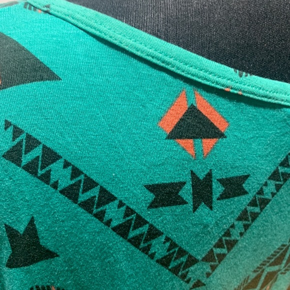 Lularoe Medium Aqua Southwest pattern shirt dress - Picture 6 of 8